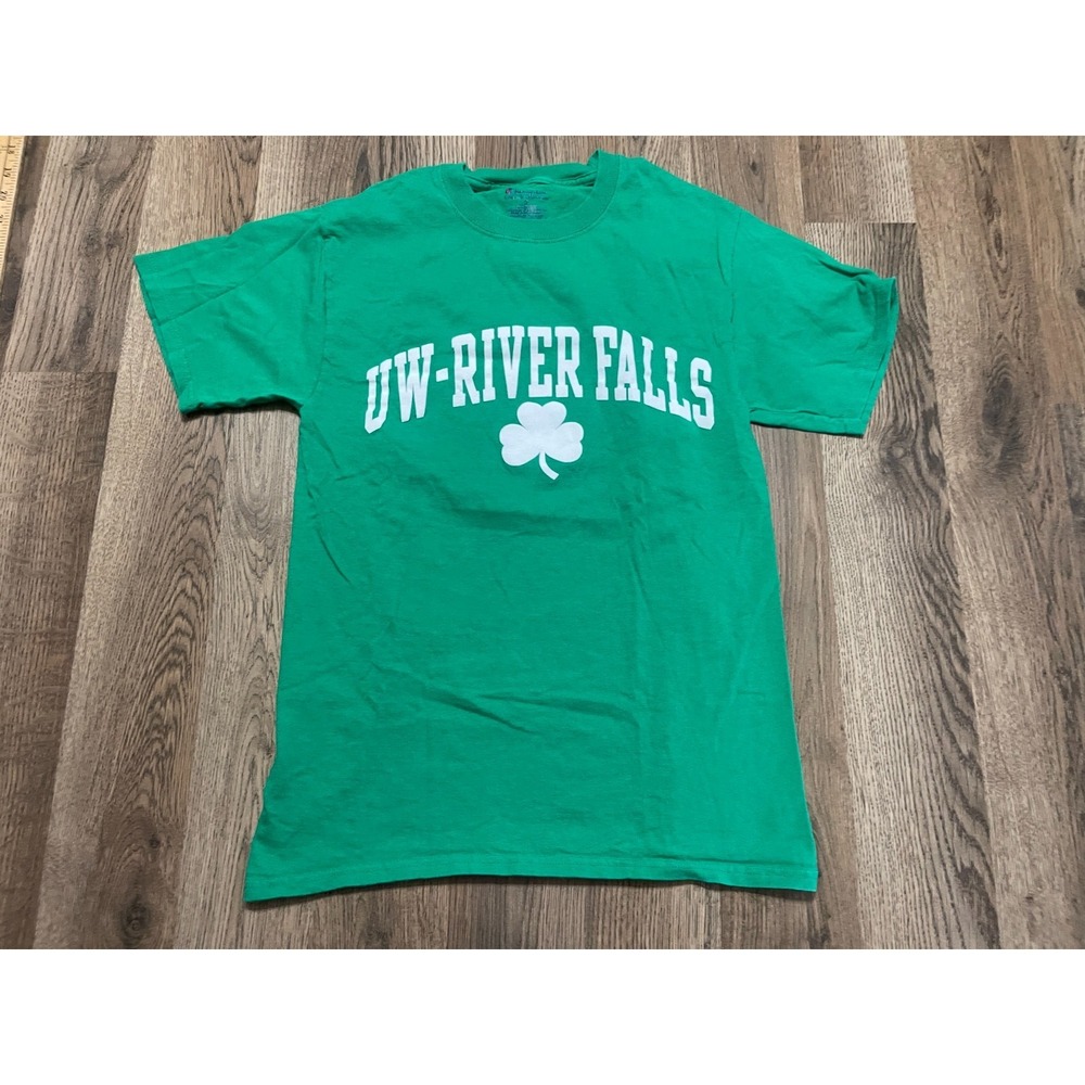 Champion Shirt, Youth Size Small, Green White, UW River Falls